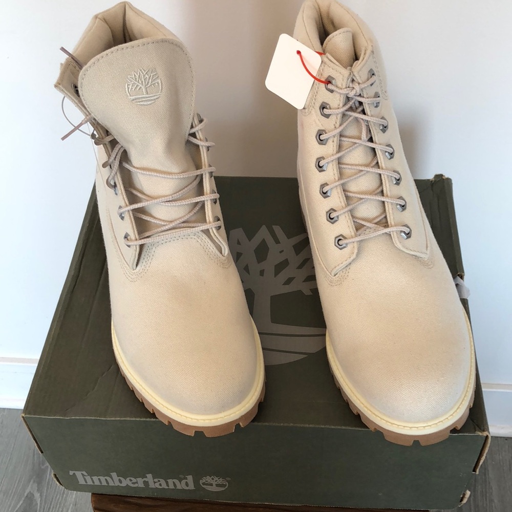 Timberland Men's Beige Lace-Up Boots